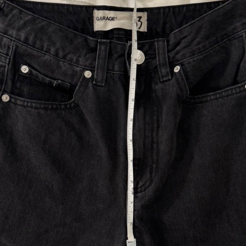 Garage Black High Rise Straight Leg Jeans Women's 03 Grunge Y2K Cropped Indie - Picture 11 of 16